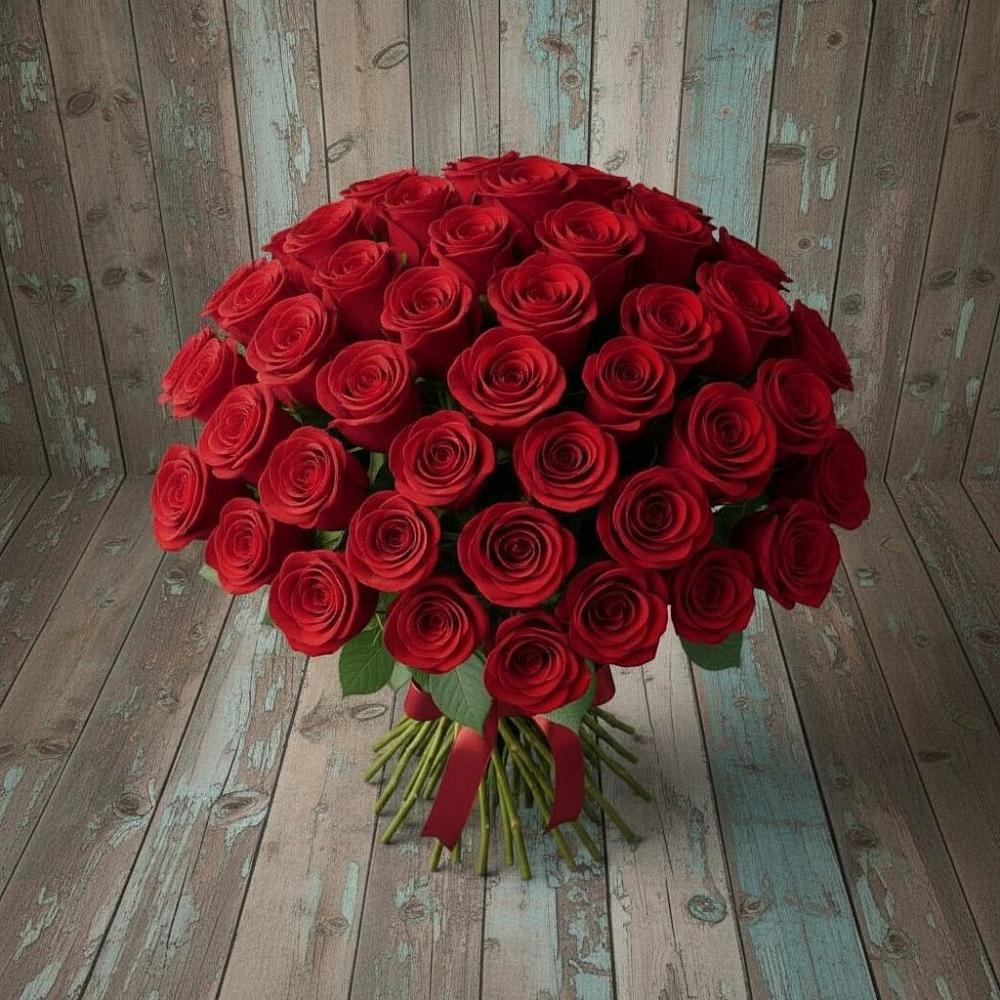 Букет 55 Красных роз Фридом в Воротынец
