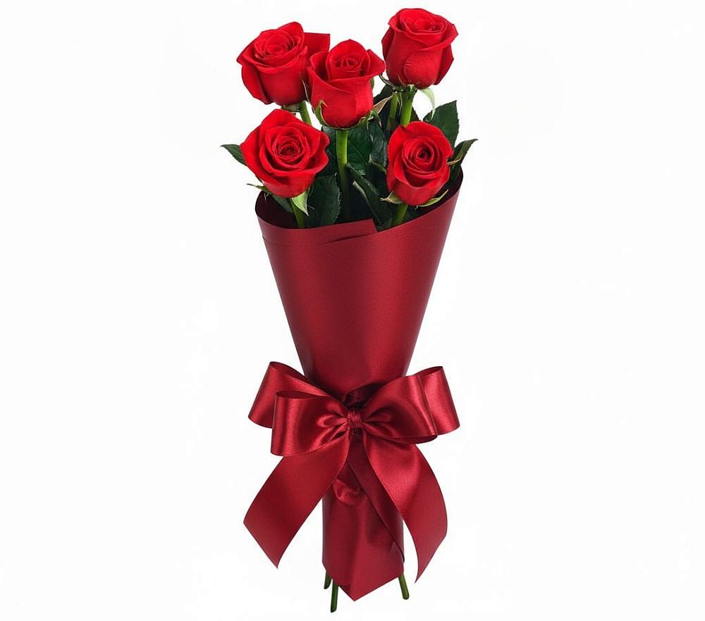 Букет 5 Красных роз Эдлесс Лав в Воротынец