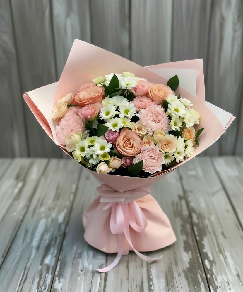 Букет цветов из: Гвоздики, Розы и Хризантемы в Воротынец