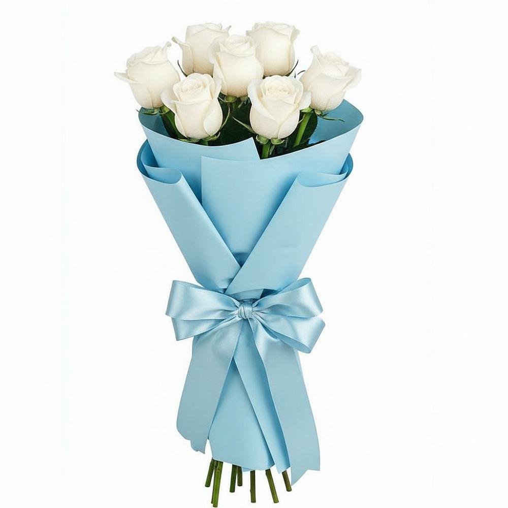 Букет 7 белых роз Проуд в Воротынец