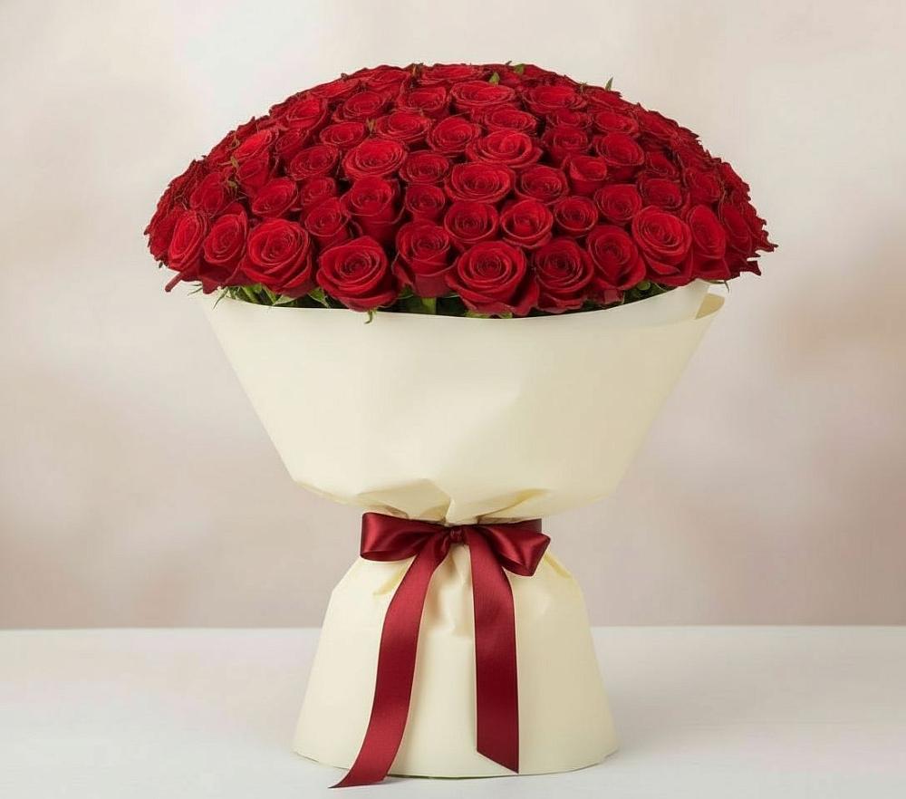 Букет 101 Красная роза Милано в Воротынец