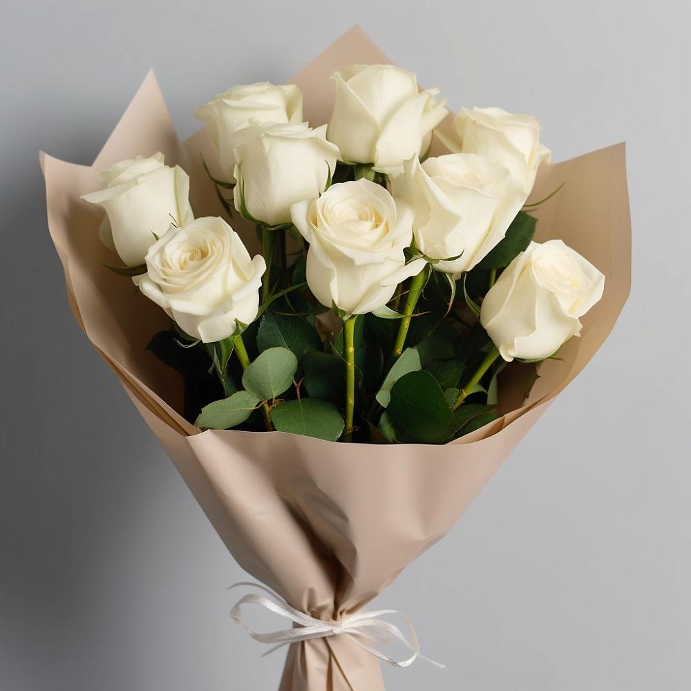 Букет 9 Белых роз Эдлесс Лав в Воротынец