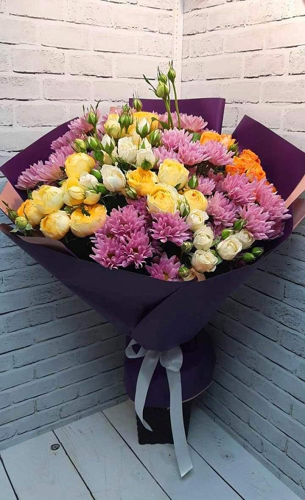 Букет цветов из: Хризантемы и Розы в Воротынец