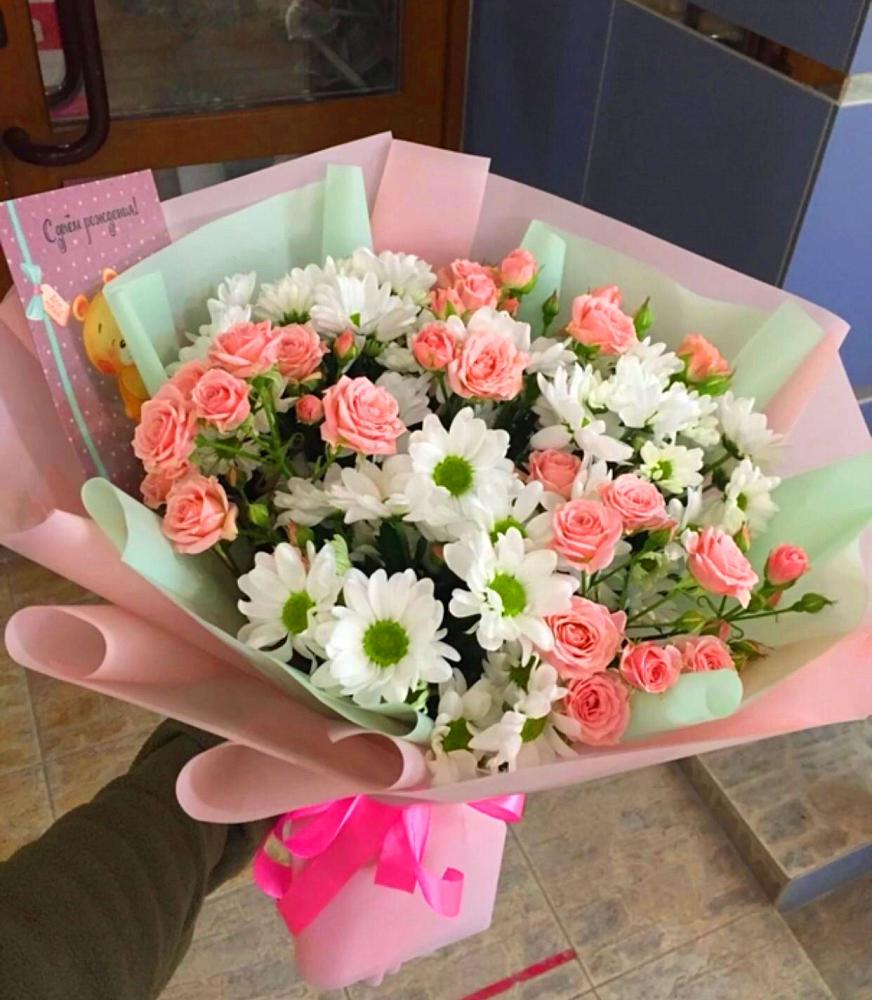 Букет цветов из: Розы и Хризантемы в Воротынец