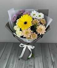 Букет цветов из:  Розы, Герберы и Хризантемы в Воротынец
