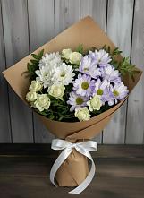 Букет цветов из:  Хризантемы и Розы в Воротынец