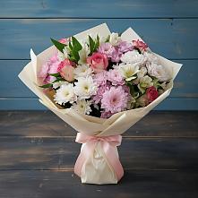 Букет цветов из:  Хризантемы, Альстромерии и Розы #REPLACE_PRED# Воротынец