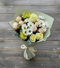 Букет цветов из:  Альстромерии, Розы и Хризантемы в Воротынец