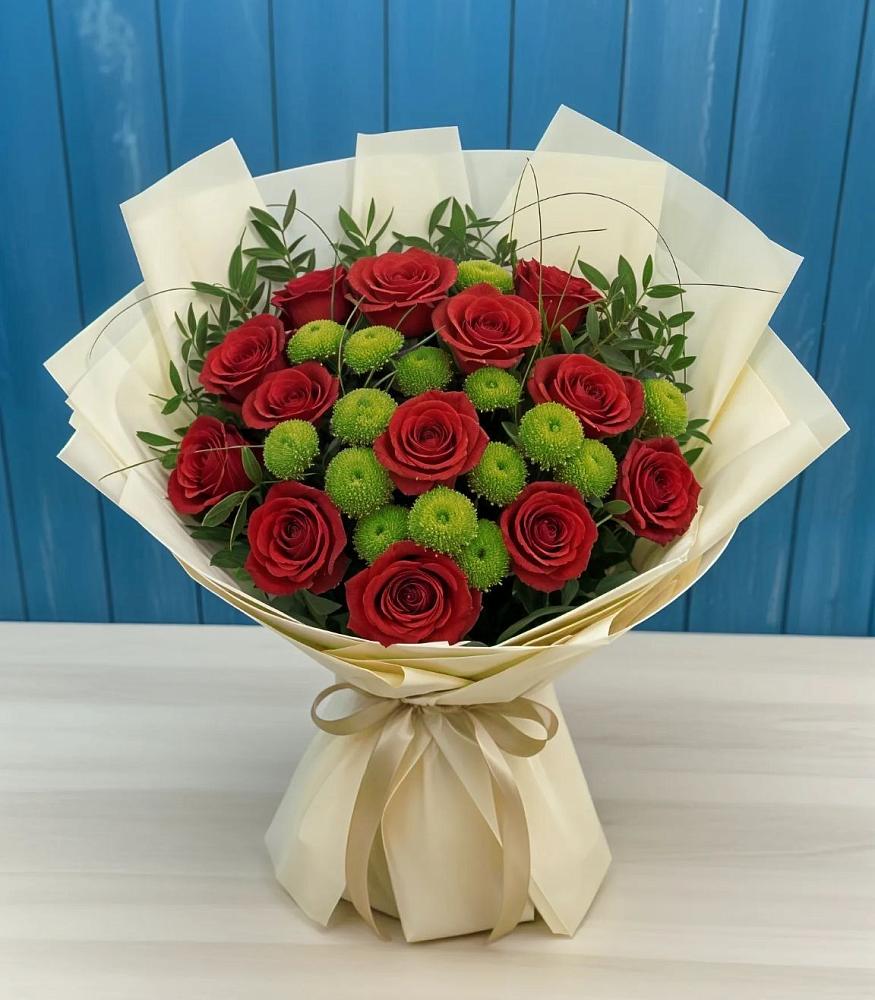 Букет цветов из: Розы и Хризантемы в Воротынец